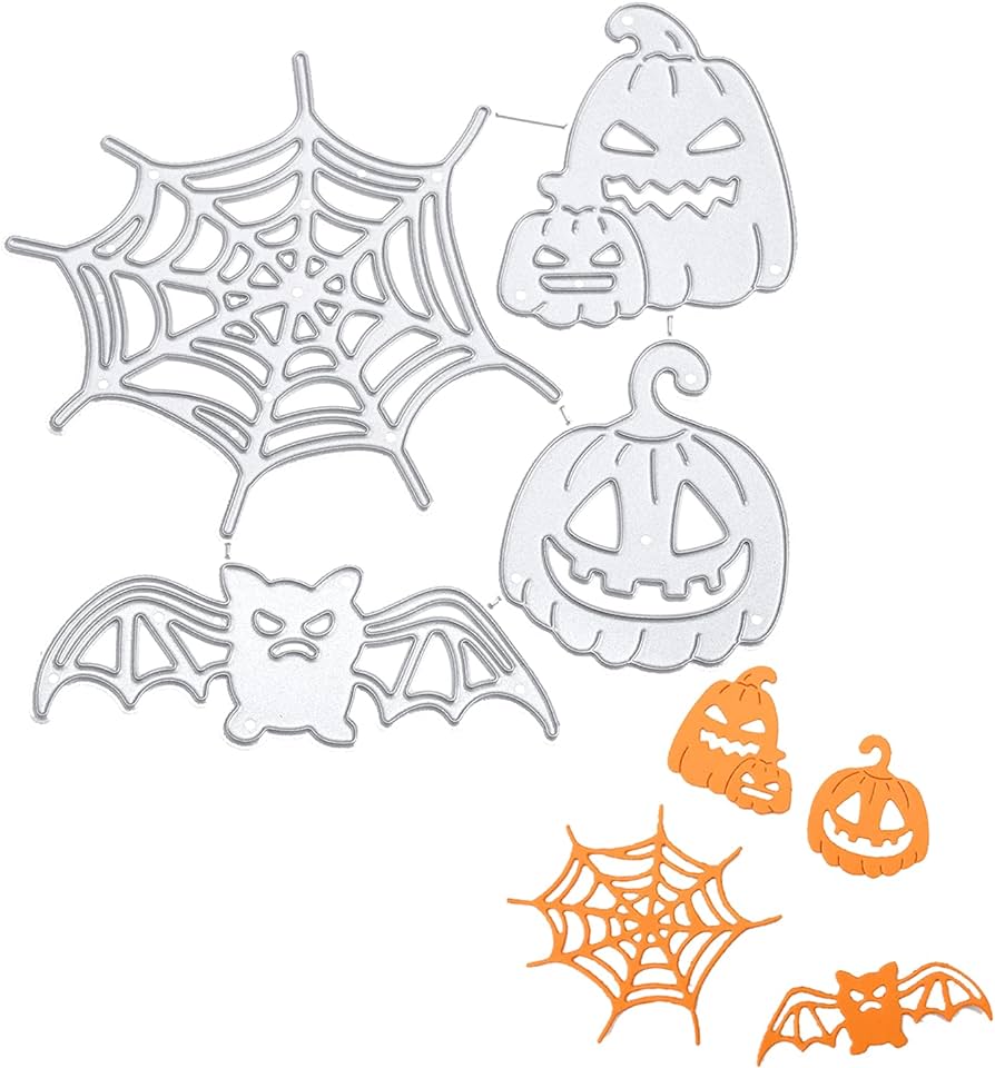 Cutting dies cutting dies pumpkin bats spider web ghost cutting embossing stencils cutting stencils for halloween diy scrapbooking album paper cards art craft decoration home