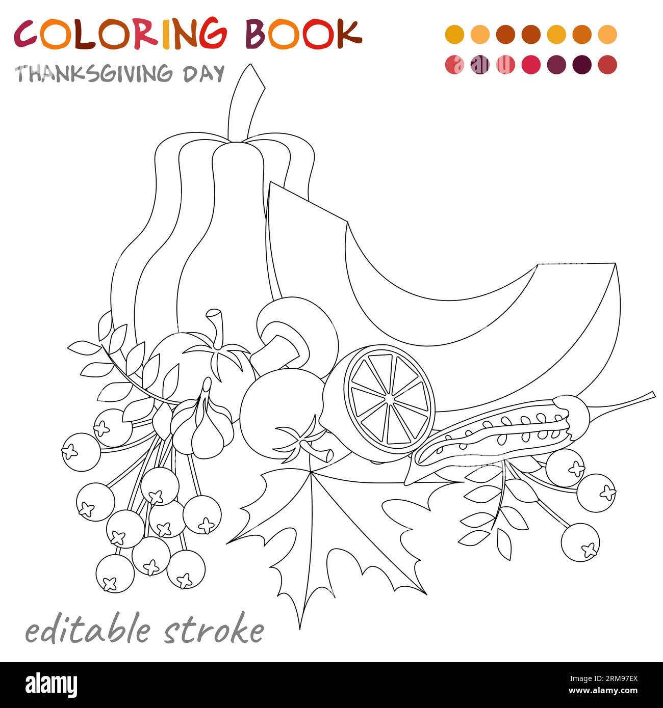 Pumpkin coloring page art cut out stock images pictures