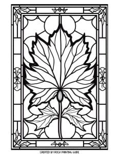 Free stained glass fall coloring pages for adults
