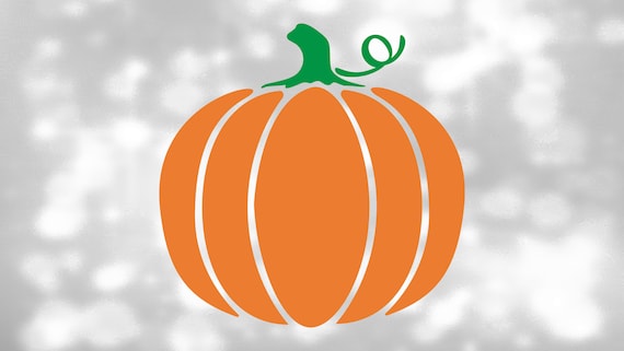 Holiday clipart simple easy orange pumpkin with green stem and leaf for fall halloween thanksgiving themes digital download svg png