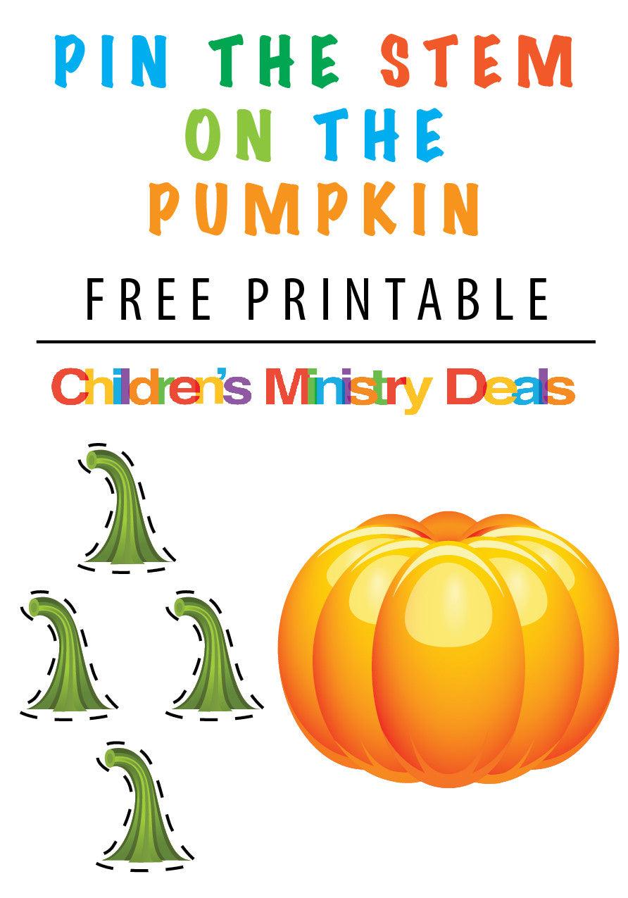 Pin the stem on the pumpkin printable game