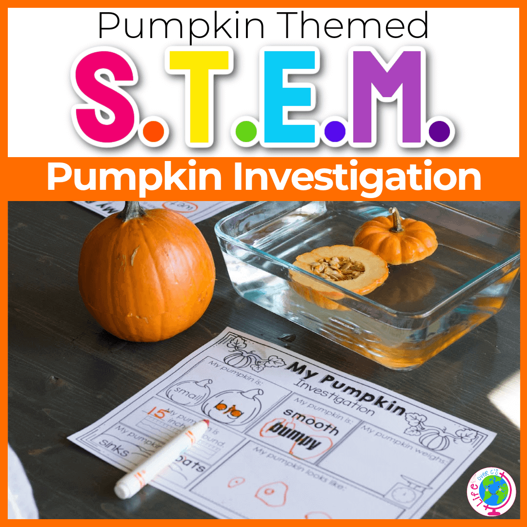 Pumpkin stem activity for preschoolers with free printables
