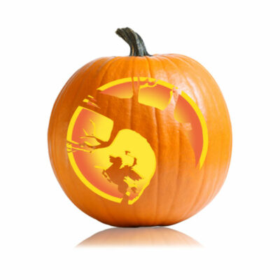 Spooky clown pumpkin carving pattern