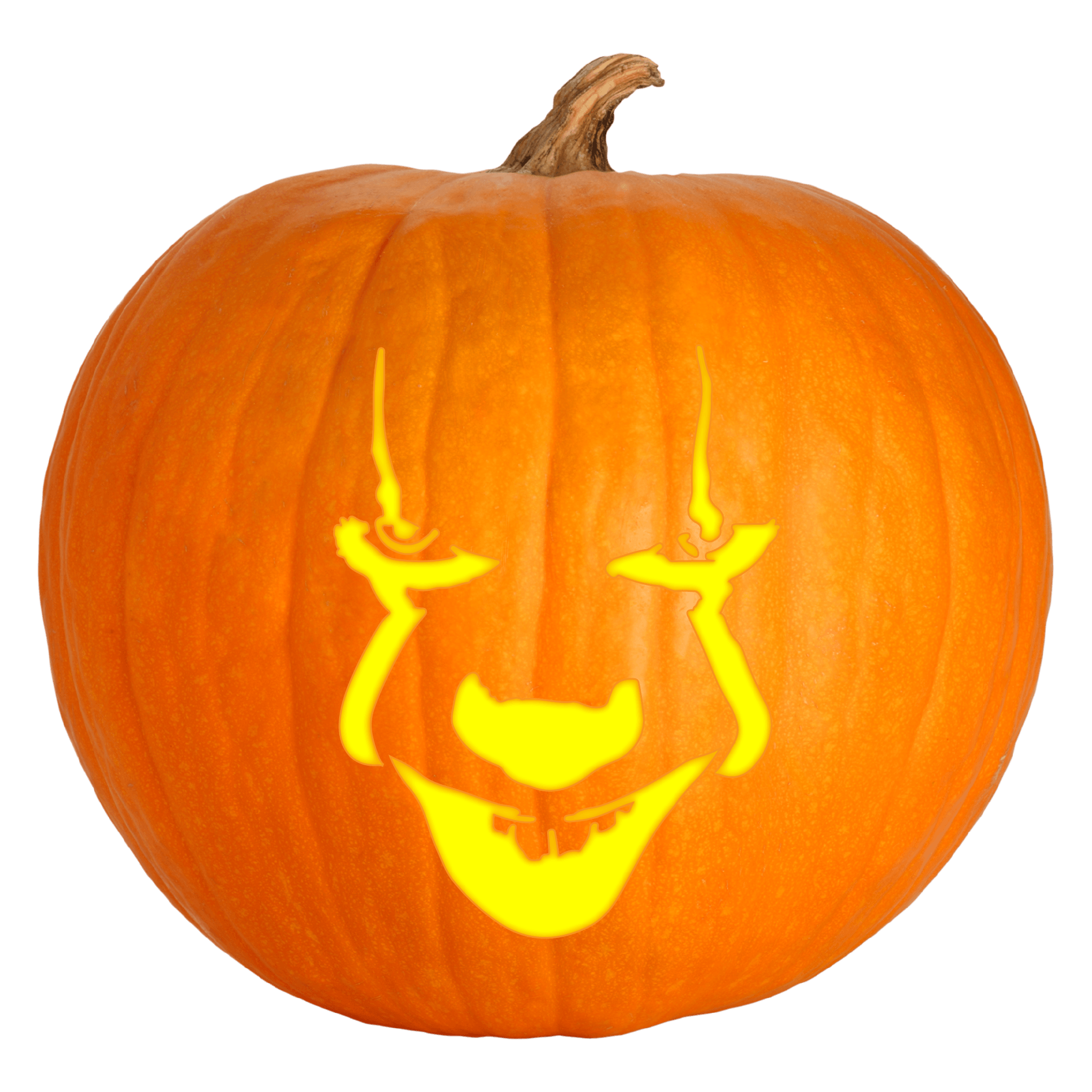 Evil carnival clown curse pumpkin carving stencil