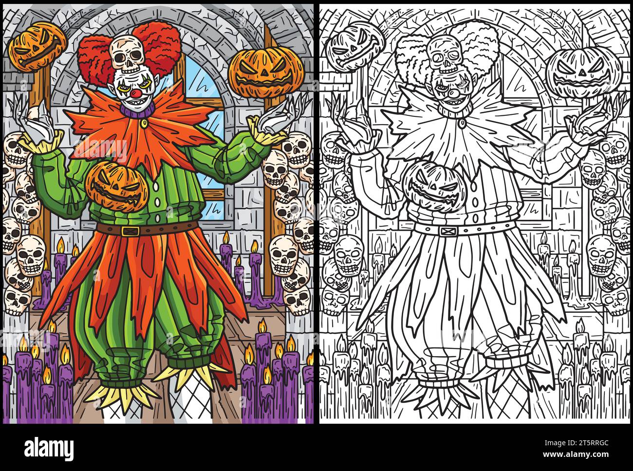 Scary clown drawing hi