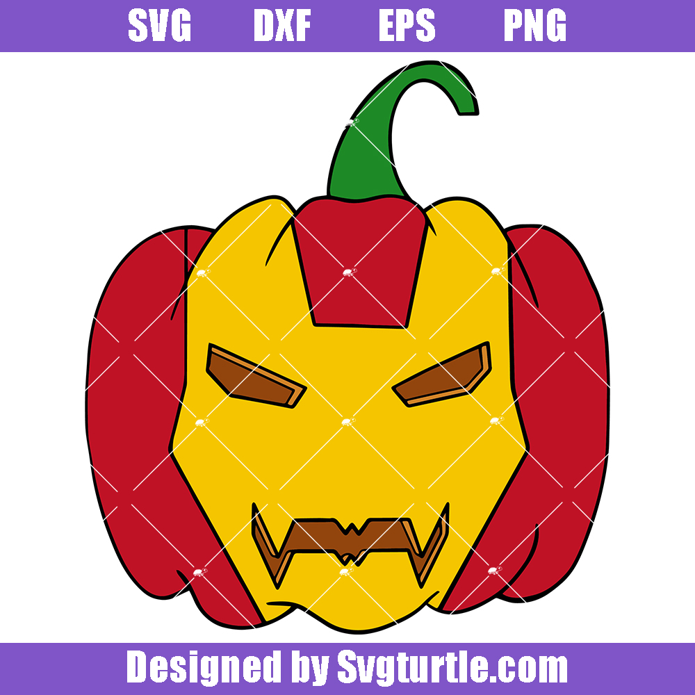 Iron man pumpkin svg superhero pumpkin svg halloween