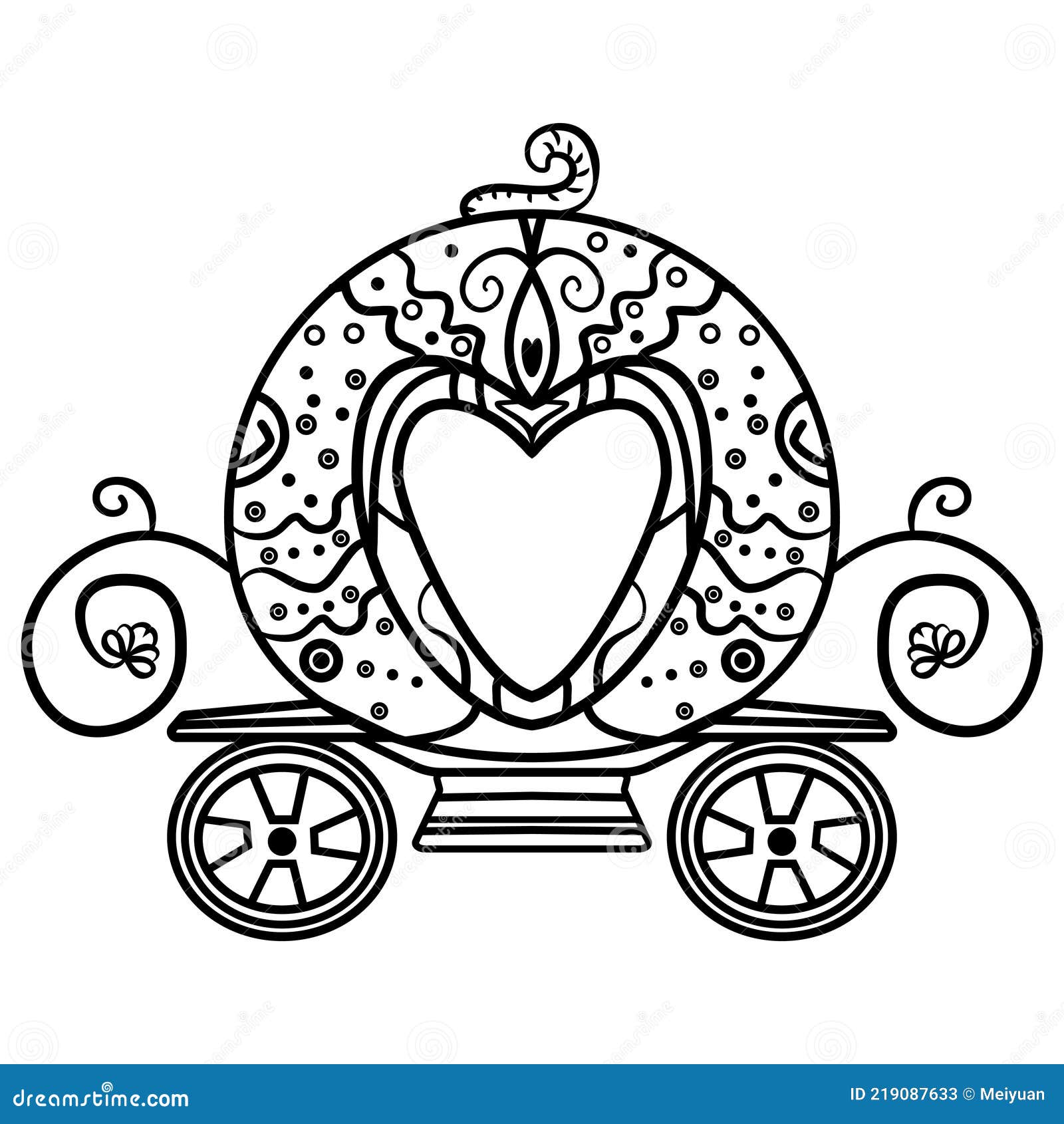 Coloring for girls with a carriage