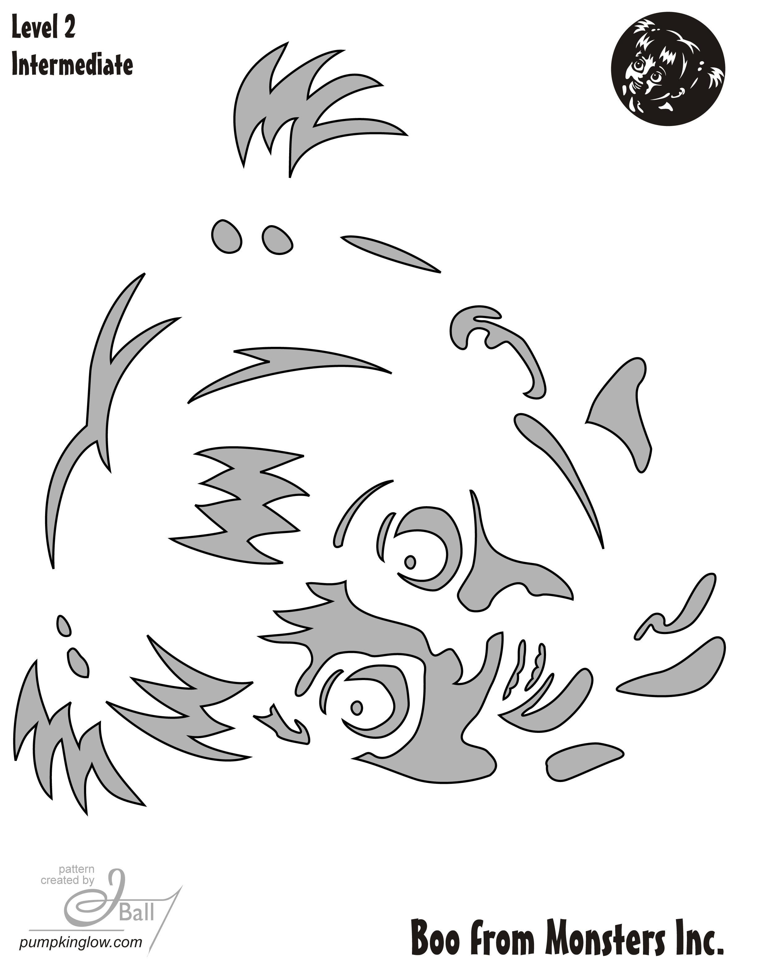 Monsters inc boo free pumpkin stencil