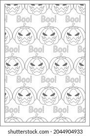 Hakuun pumpkin boo coloring pages halloween pattern liittyvã vektorikuva rojaltivapaa