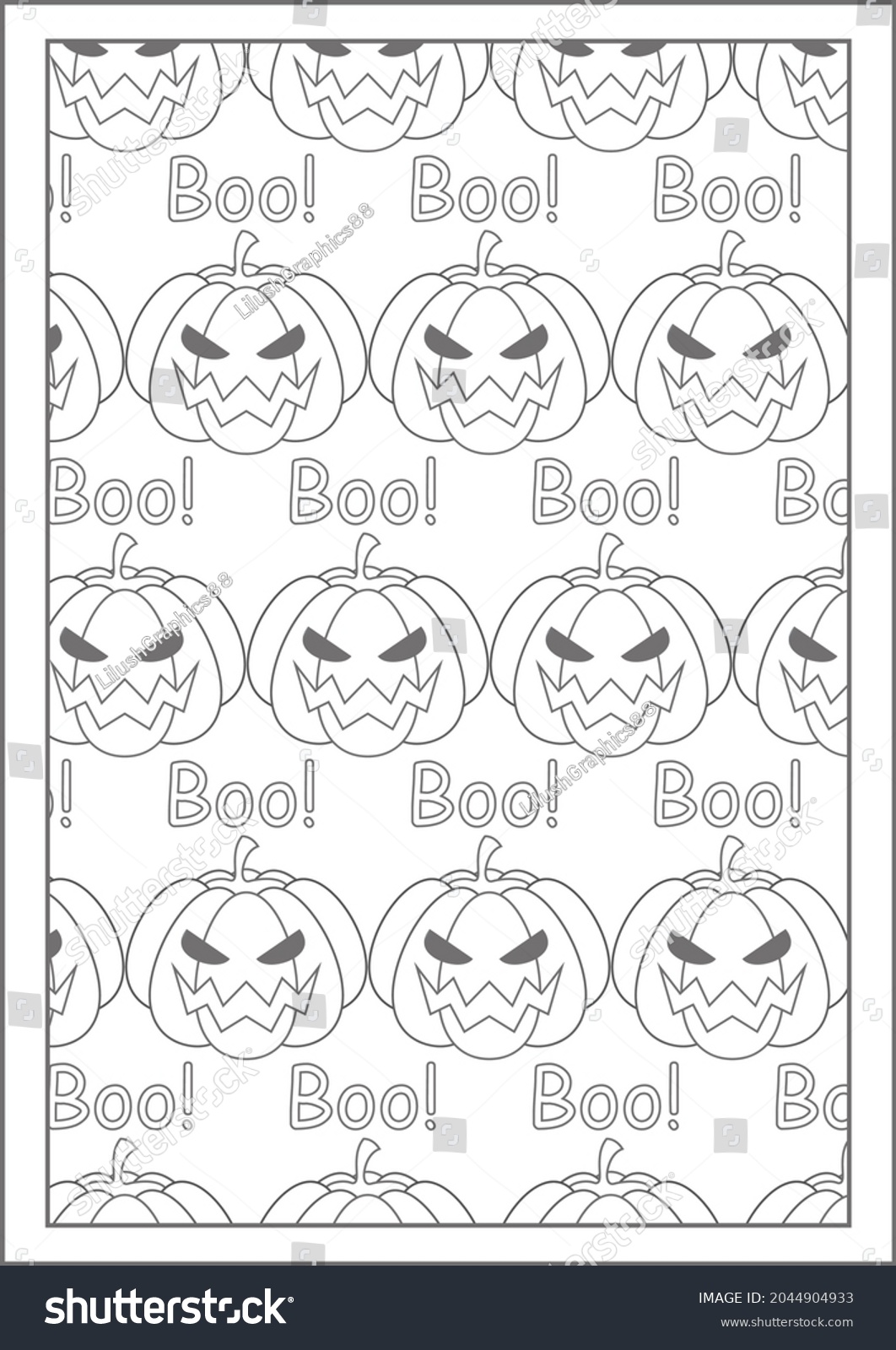 Hakuun pumpkin boo coloring pages halloween pattern liittyvã vektorikuva rojaltivapaa