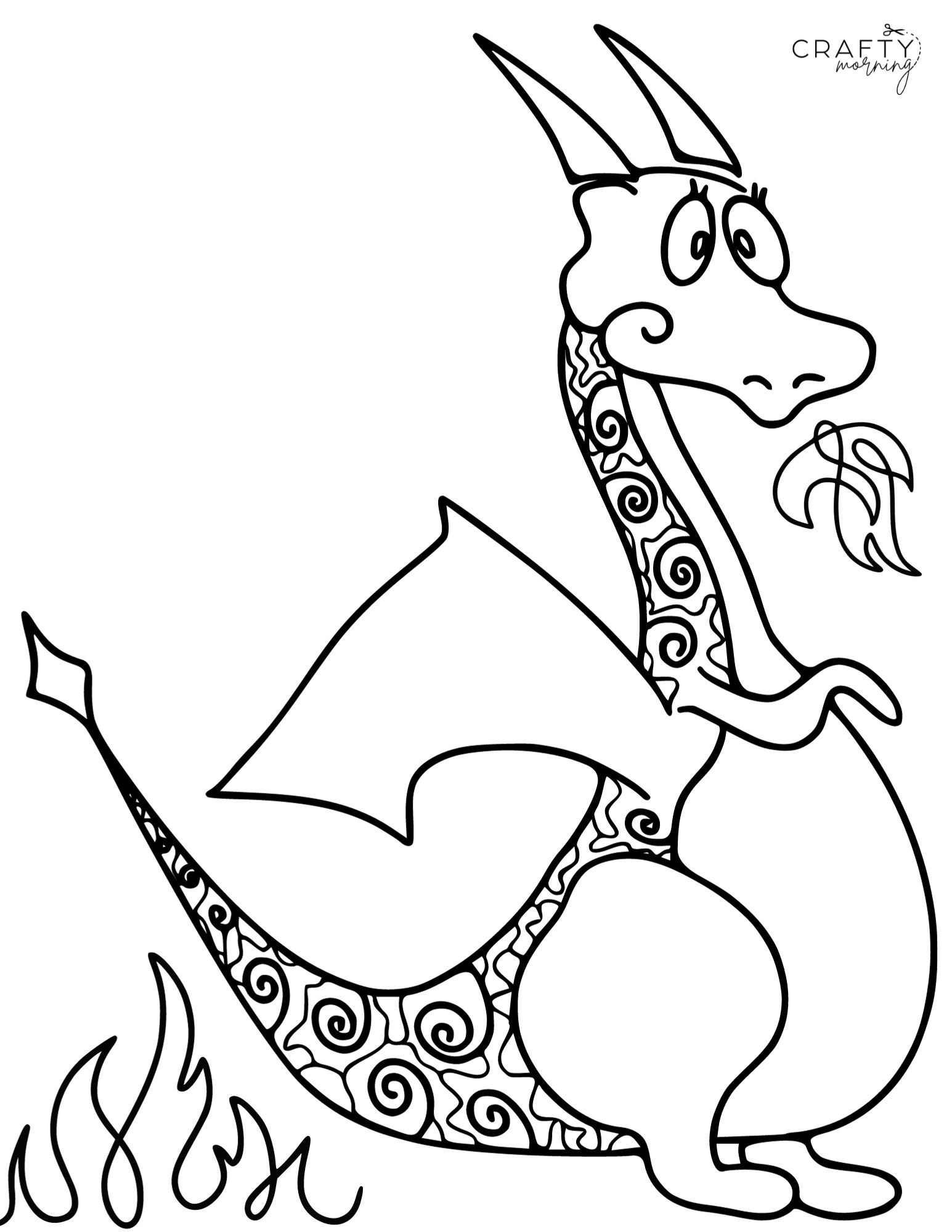 Free printable dragon coloring pages