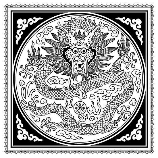 Chinese dragon coloring page