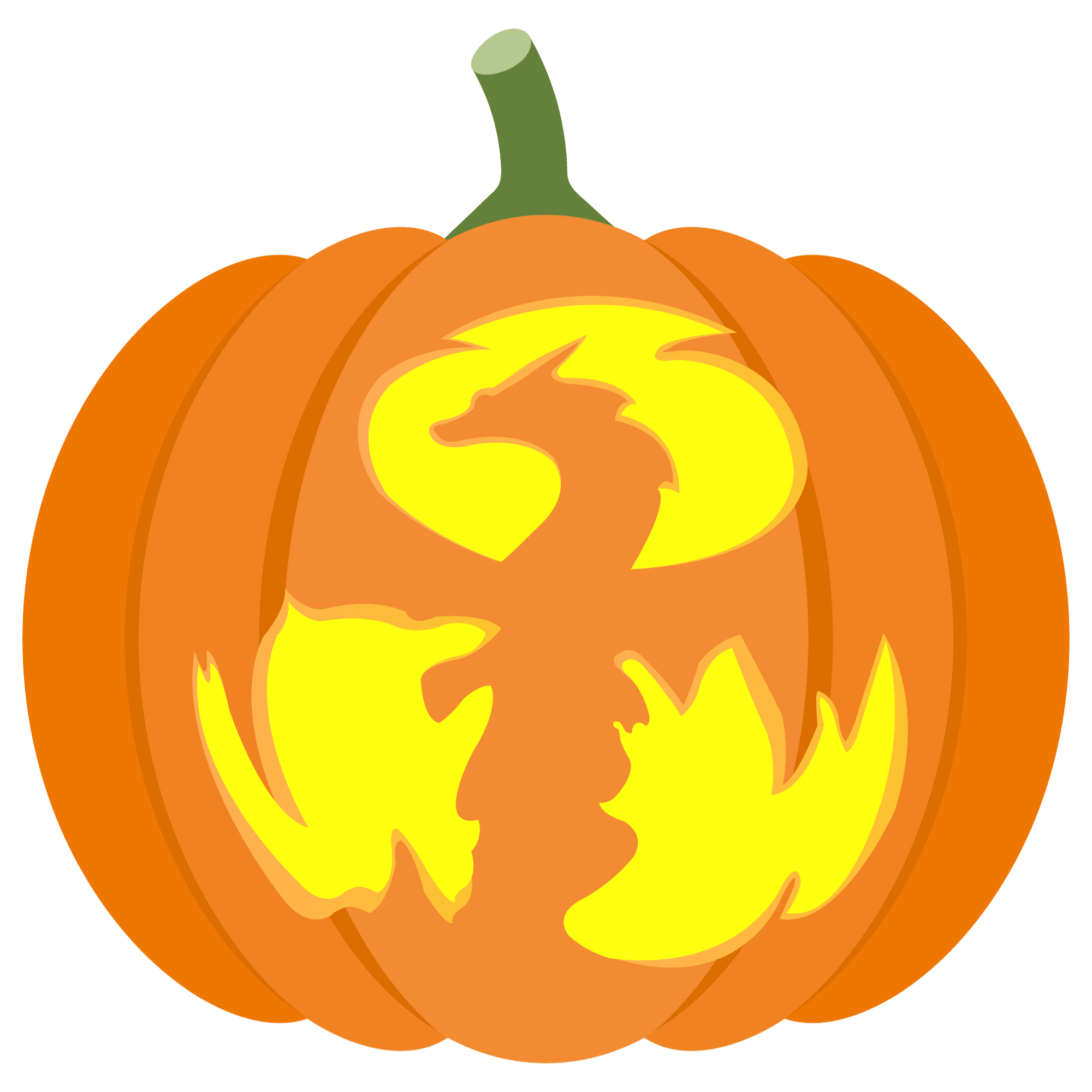 Dragon silhouette pumpkin stencil free printable papercraft templates