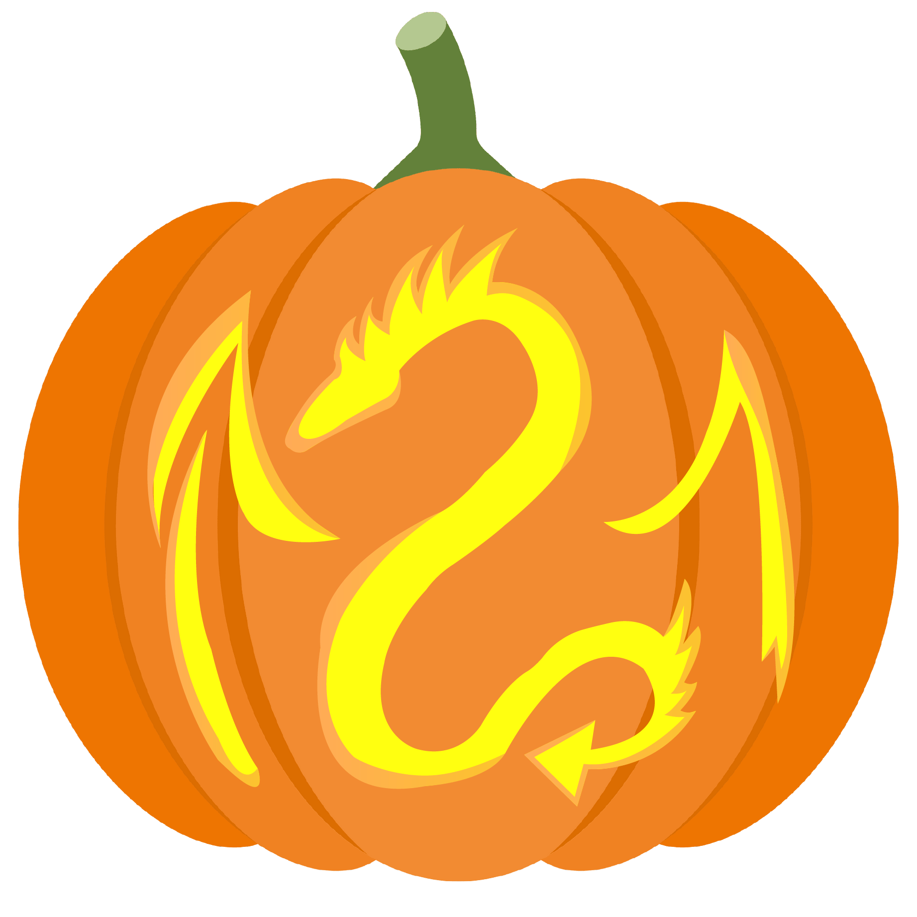 Long dragon pumpkin stencil free printable papercraft templates