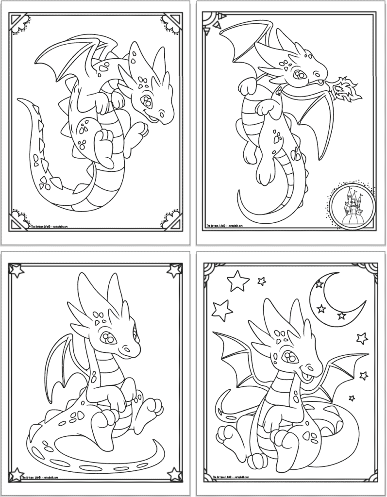 Free printable baby dragon coloring pages for kids