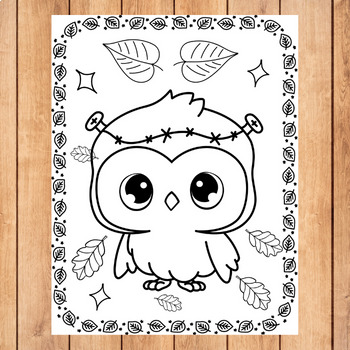 Fall coloring pages autumn coloring for kids flower pumpkin fox owl