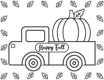 Fall coloring pages trucks craft by vivi a creative store tpt