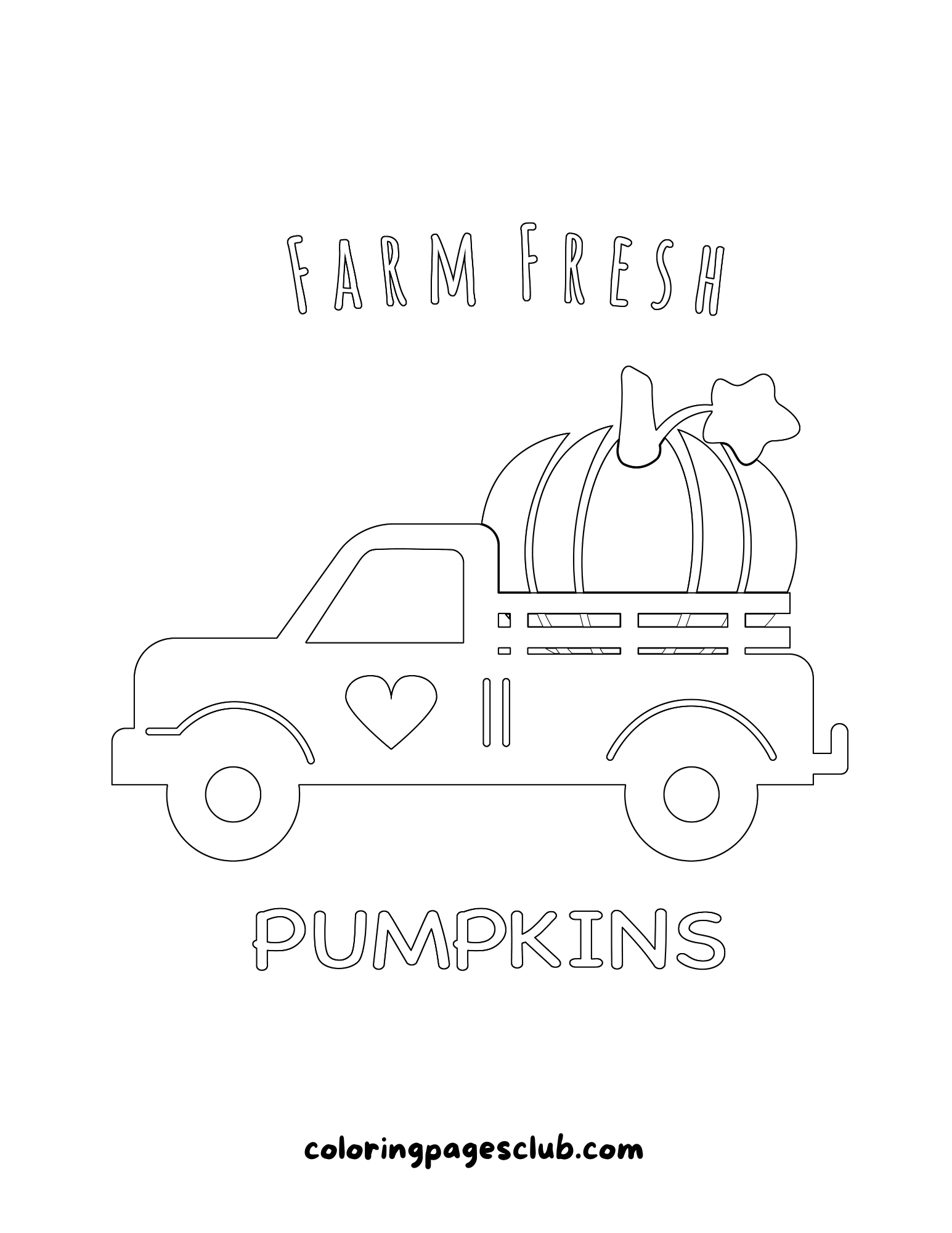 Pumpkin truck coloring page