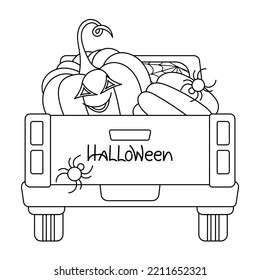 Calabaza de camiones de halloween automãvil vector de stock libre de regalãas