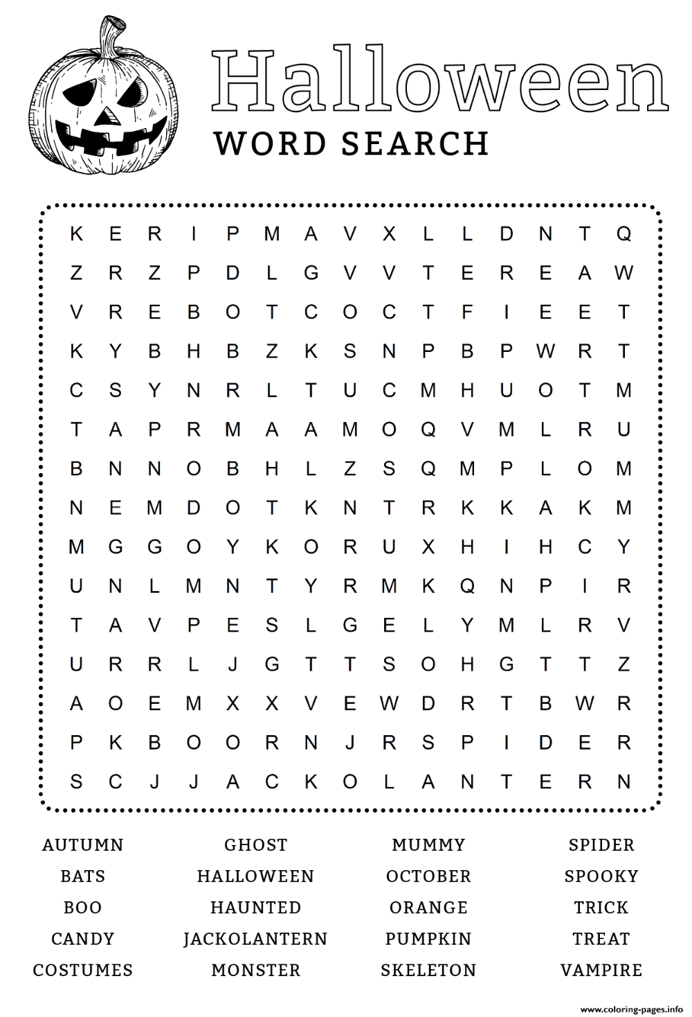 Print word search halloween coloring pages page de coloriage halloween dessin halloween a imprimer coloriage halloween a imprimer