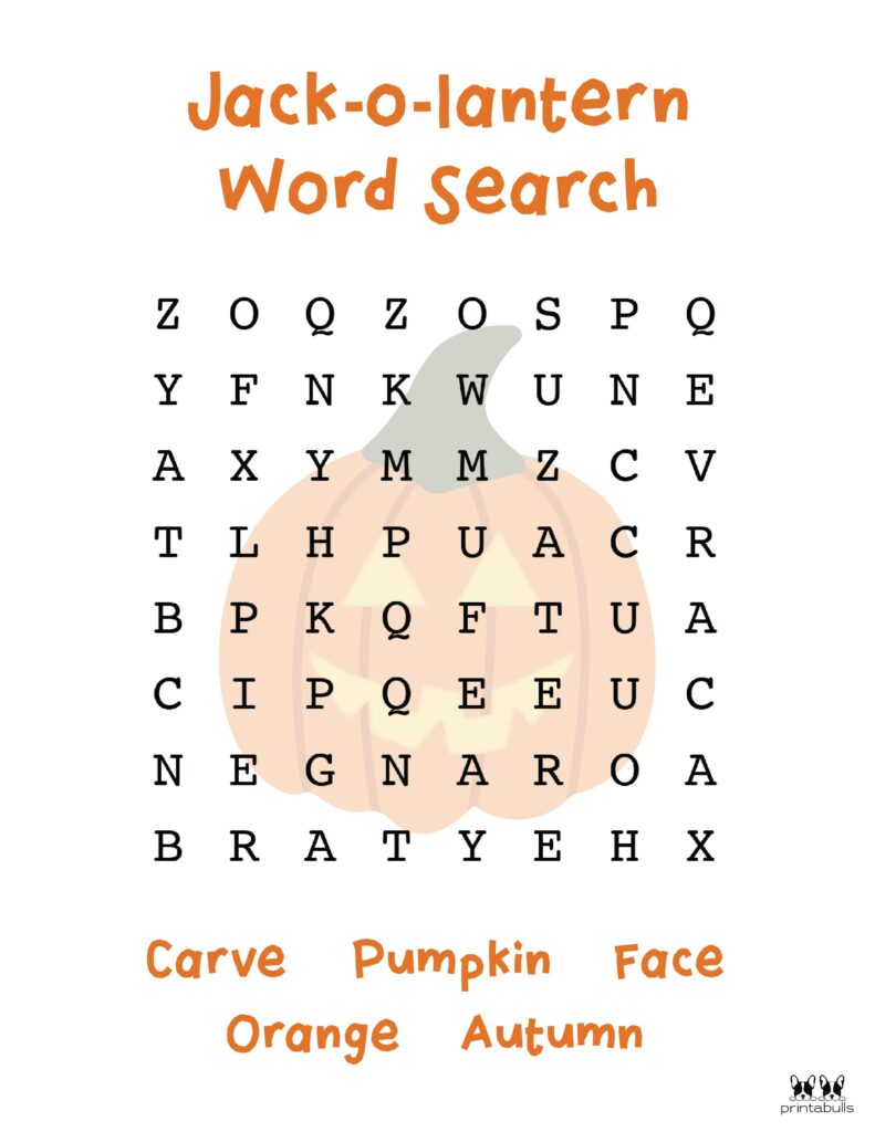 Free printable halloween word searches