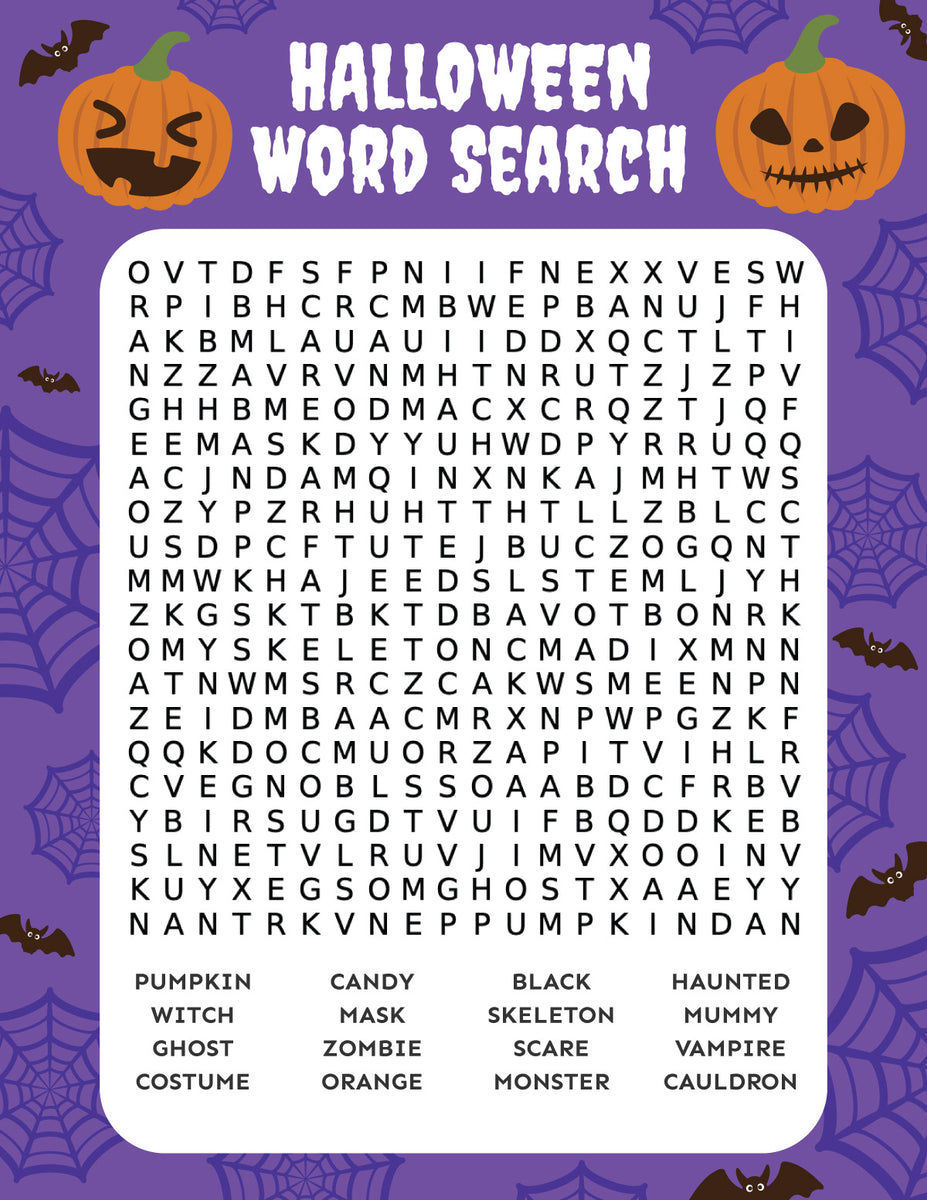 Halloween word search â play party plan