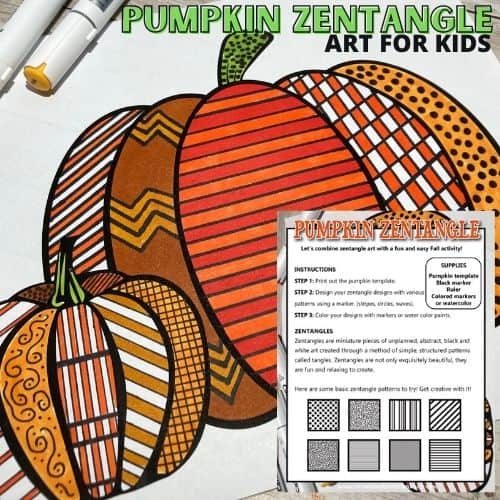 Zentangle pumpkins free printable