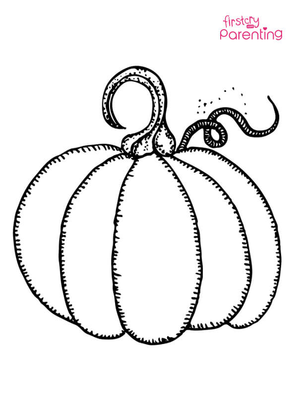 Easy pumpkin coloring page for kids