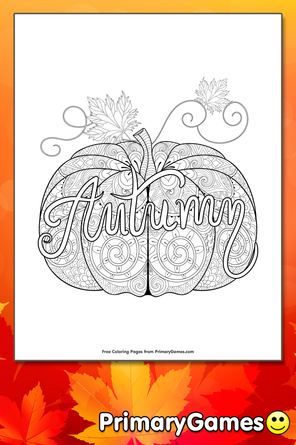 Autumn pumpkin zentangle coloring page â free printable pdf from
