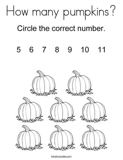How many pumpkins coloring page