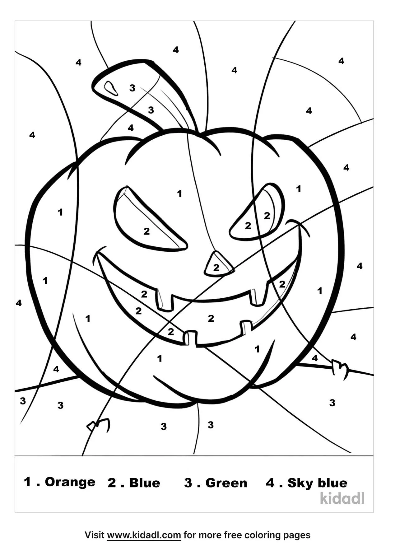 Free pumpkin color by number coloring page coloring page printables