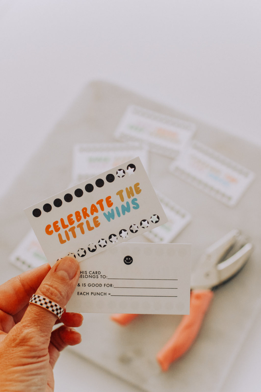For the kids printable chore reading punch cards