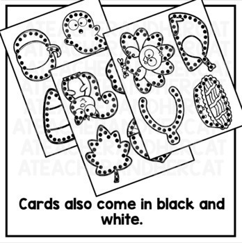 Fall fine motor practice hole punch cards by a teacher and her cat
