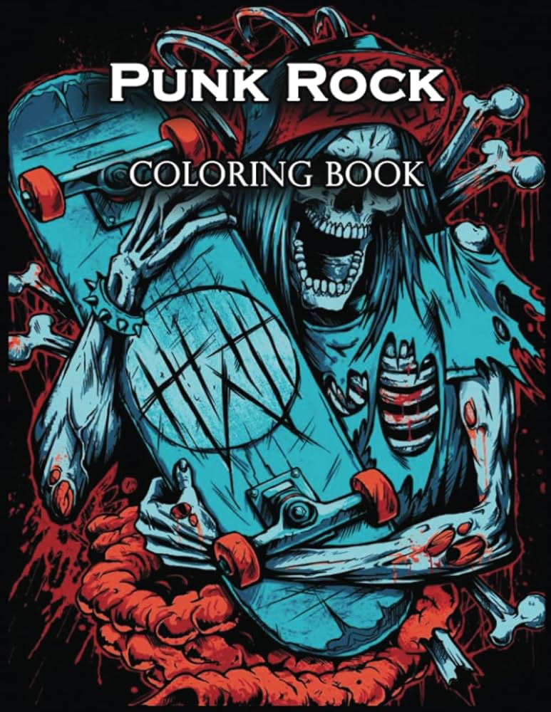 Punk rock coloring book get creative and relax with our coloring book collection in punk rock coloring pages alan stapleton books