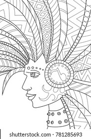 Doodle coloring book page punk hair stock vector royalty free
