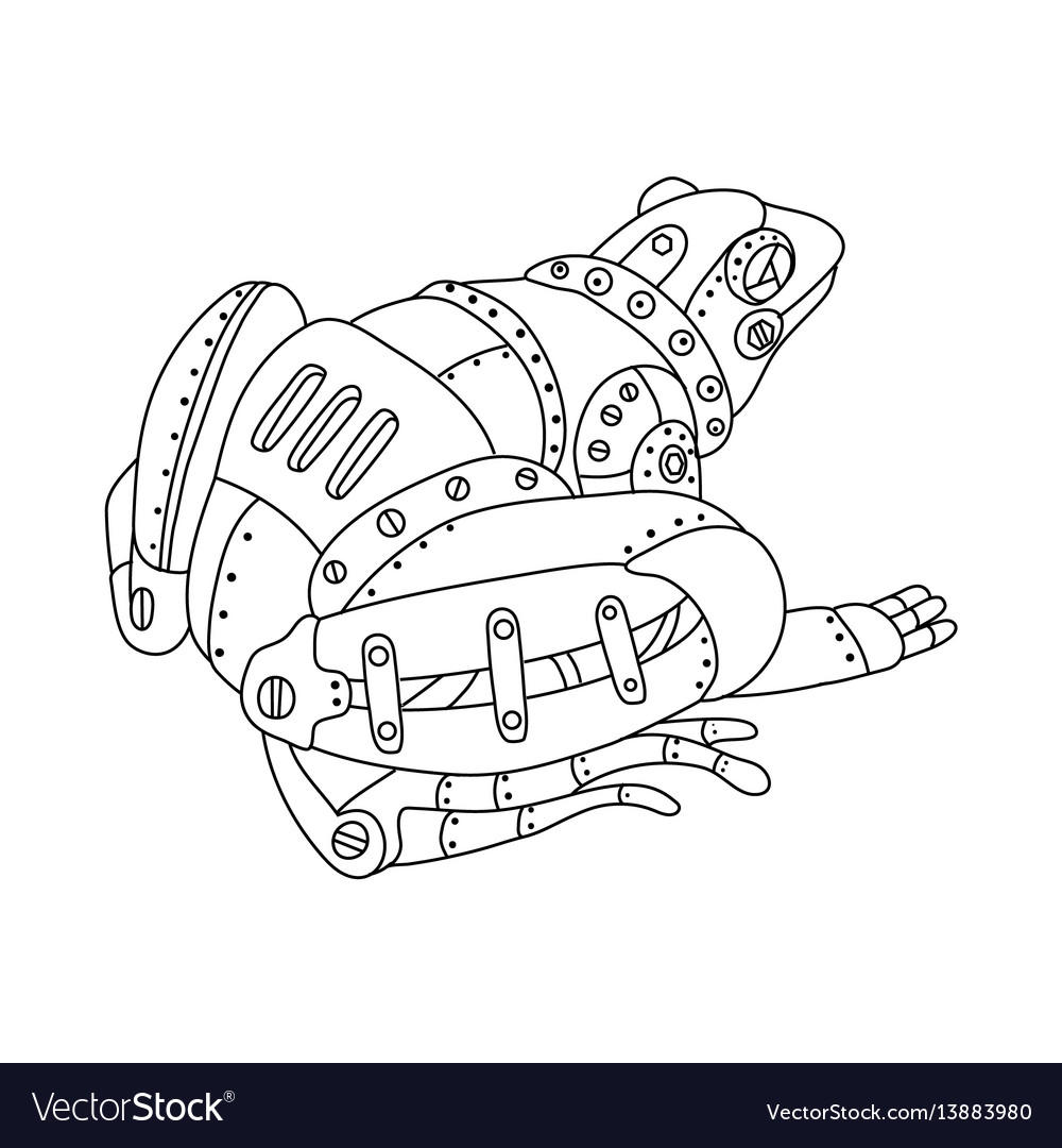 Steam punk frog coloring book royalty free vector image