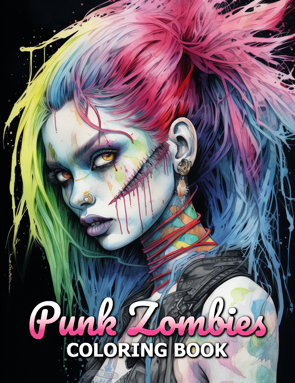 Punk zombies radultcoloring
