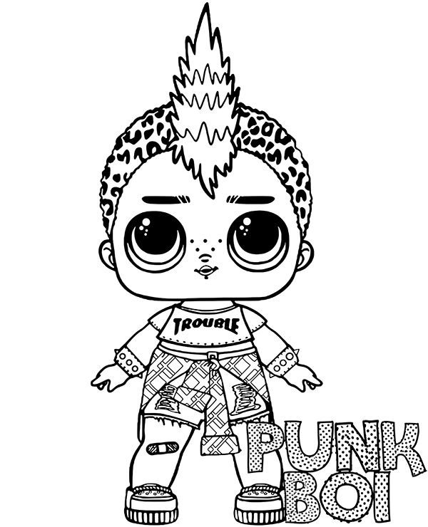 Punk boi doll coloring page lol surprise