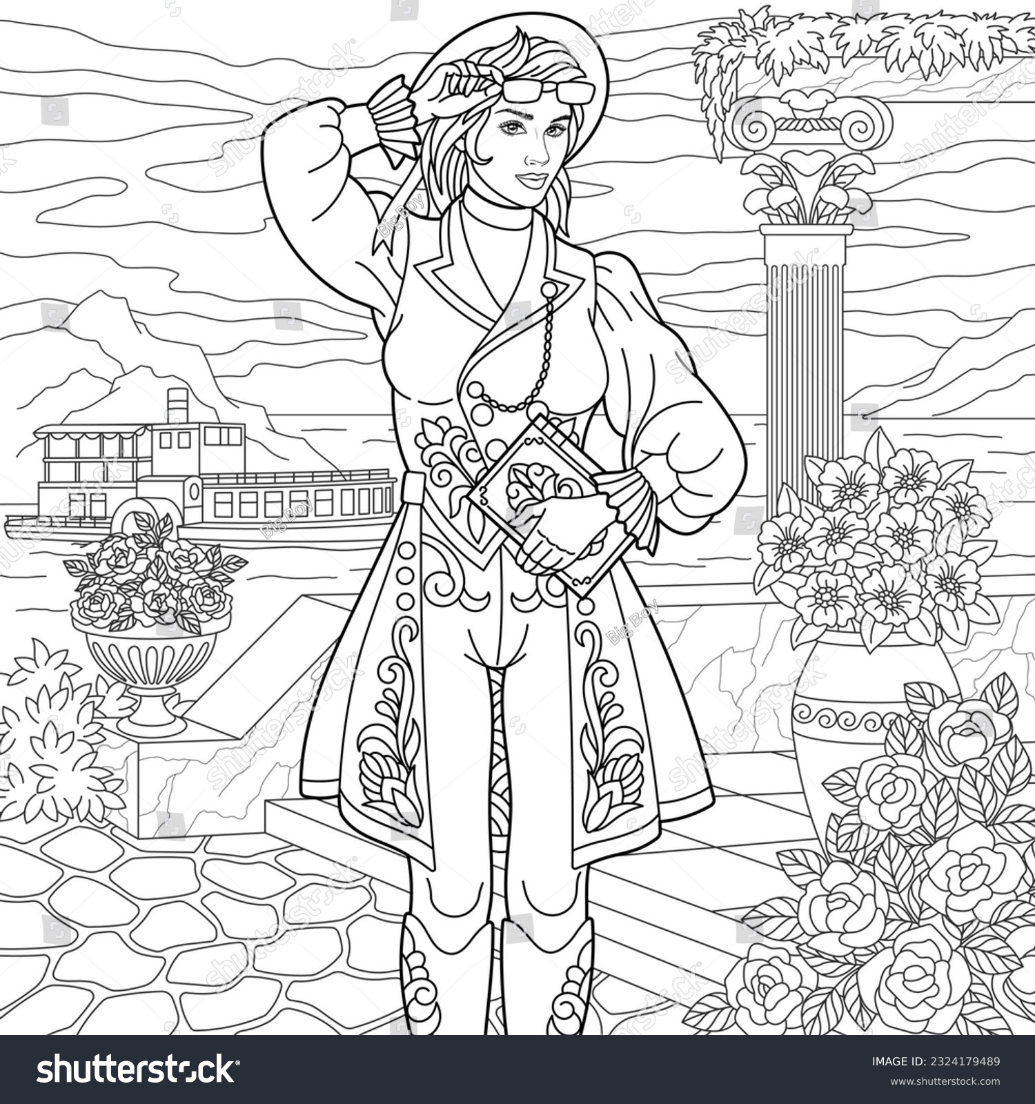Steampunk coloring page images stock photos d objects vectors