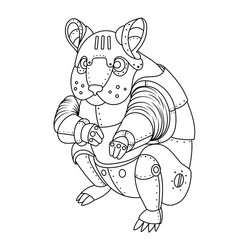 Coloring book punk vector images over