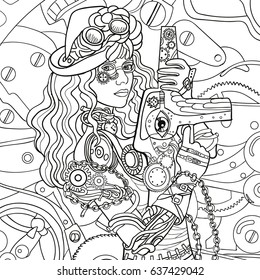 Beautiful fashion girl abstract hair steam stock vector royalty free