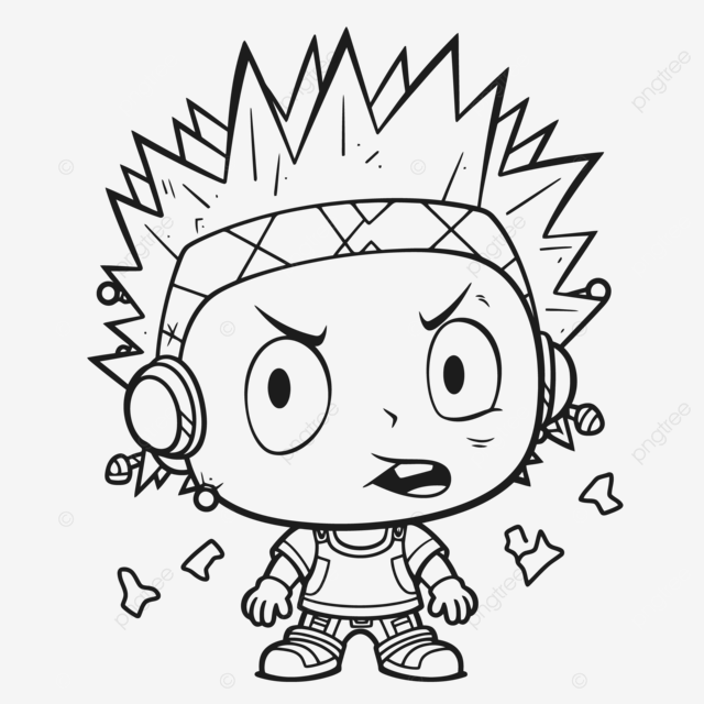 Cartoon kid coloring pages outline sketch drawing vector punk drawing punk outline punk sketch png and vector with transparent background for free download