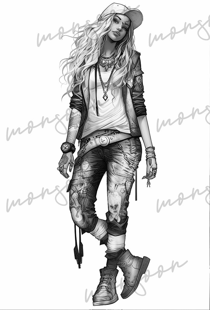 Celestial punk grayscale coloring book printbook â monsoon publishing usa