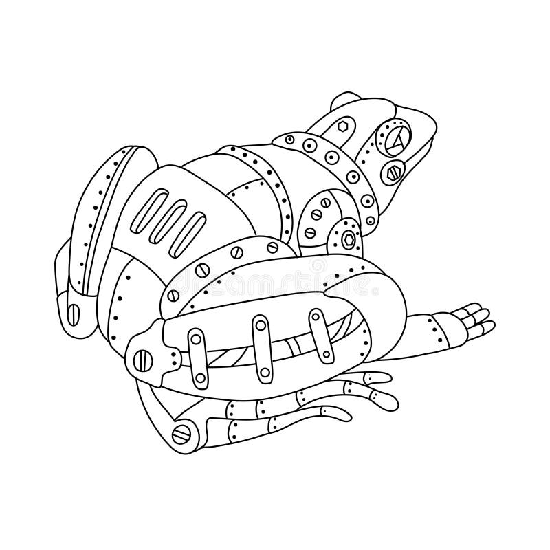 Steam punk frog coloring book vector stock vector