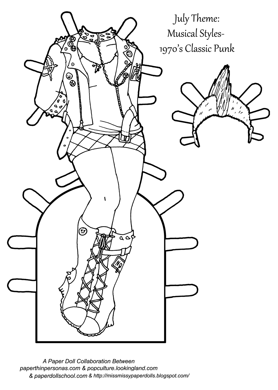 Expressing my love of punk music through paper dolls