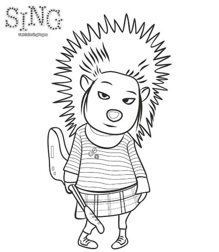 Get this free sing coloring pages ash the punk rock queen
