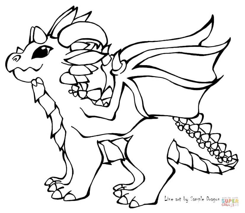 Dibujo de dragãn de espalda puntiaguda para colorear dibujos para colorear imprimir gratis