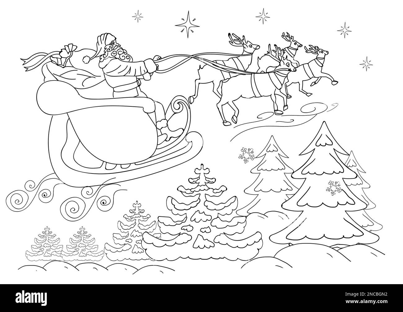 Dibujo para colorear papa noel imãgen recortadas de stock