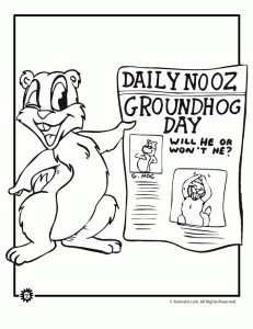 Groundhog day coloring pages animal jr