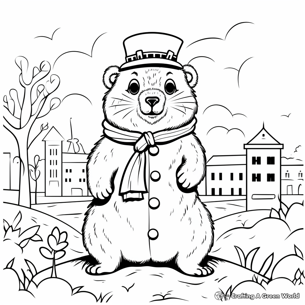 Groundhog day coloring pages